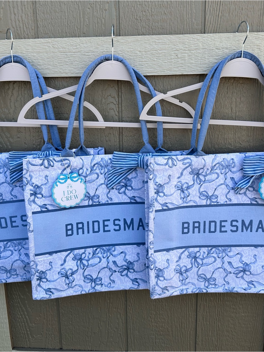 Bridesmaid Tote Bags Set of 3 NWT- Light Blue